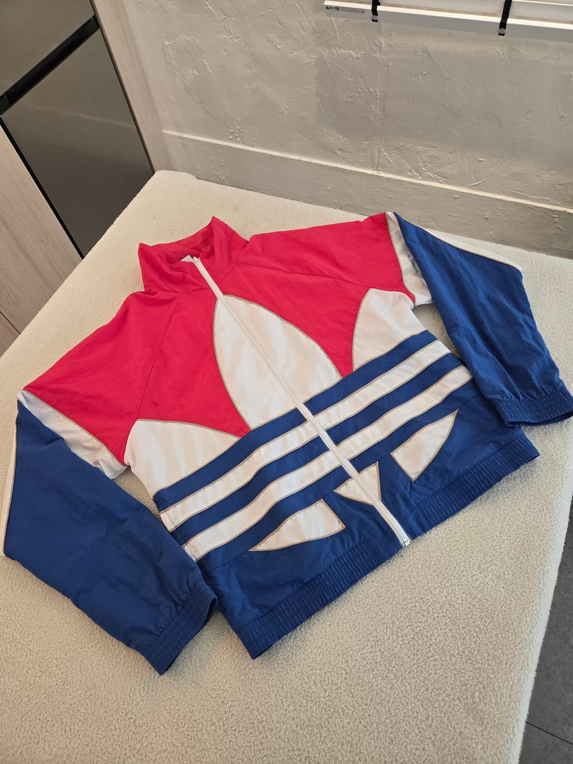 아디다스 올드스쿨 빅로고 바람막이 자켓 핑크/블루 XL 상품이미지3