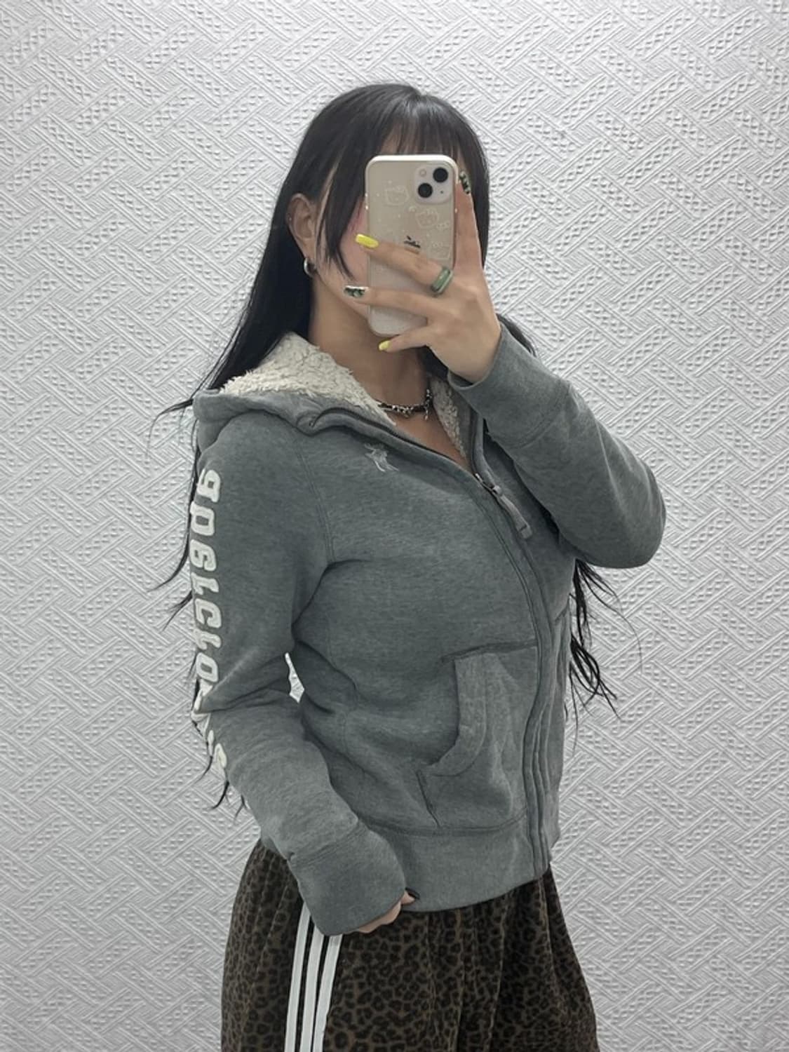 아베크롬비 Y2K 슬림핏 폭닥 양털 후드 집업 XL C07584 상품이미지1