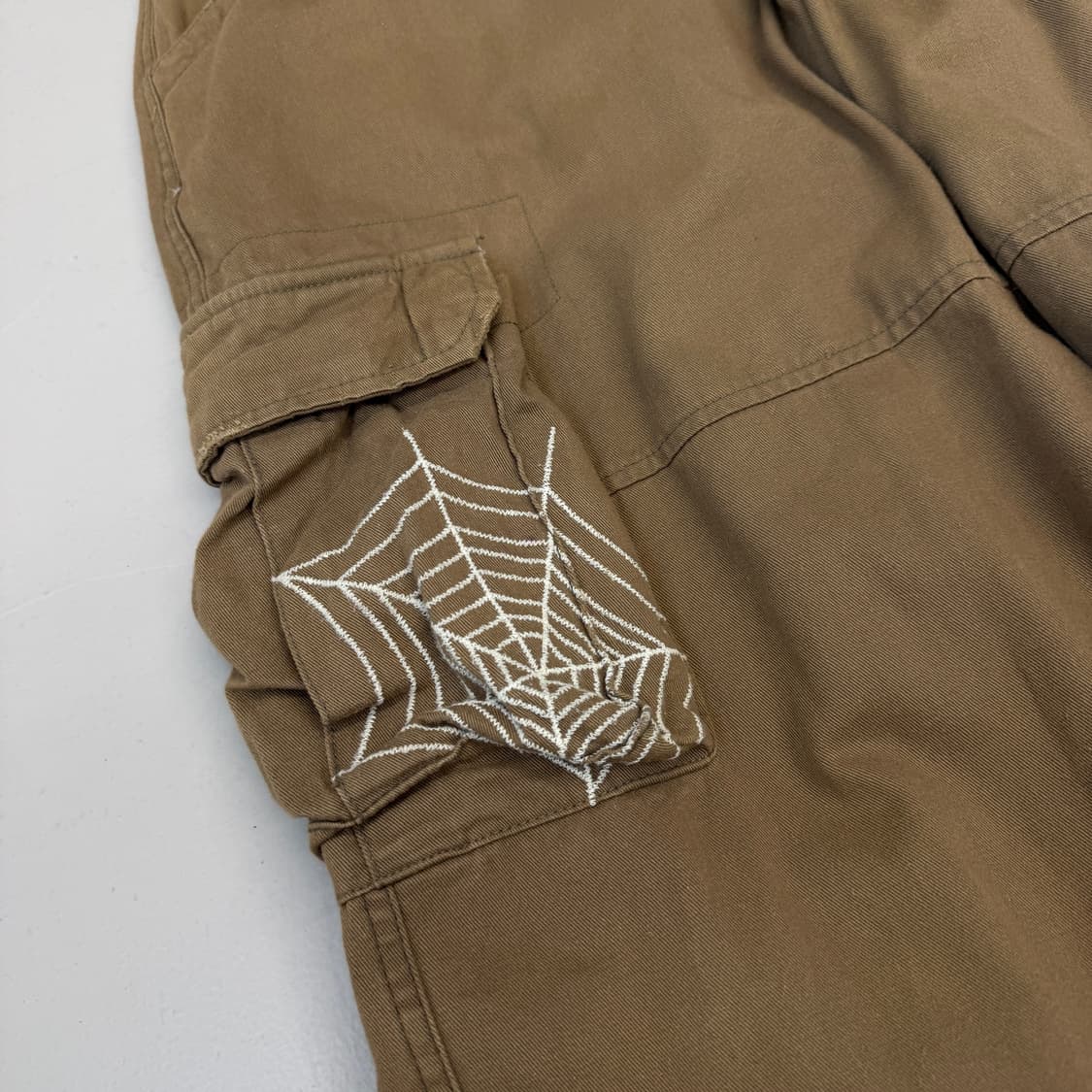 Minute mirth Y2K 스컬 해골 자수 빅로고 와이드 카고팬츠 상품이미지5