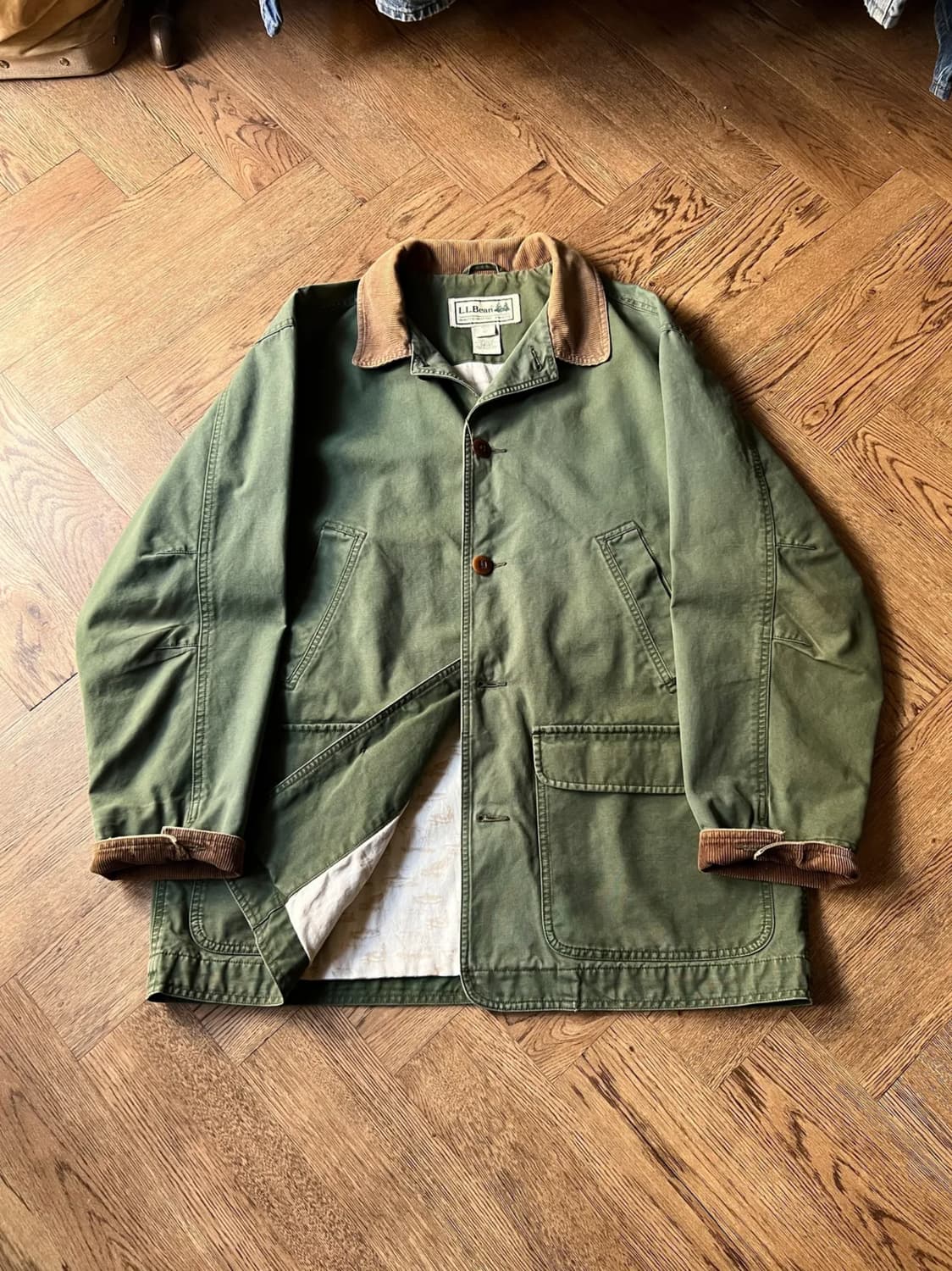 [L]엘엘빈 USA 빈티지그린 패턴 라이닝 코튼 헌팅 자켓 상품이미지1