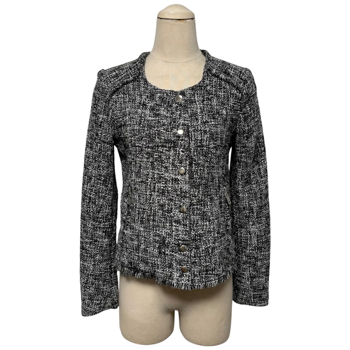 3846 블랙 자크 긴팔 트위드자켓 상품이미지1