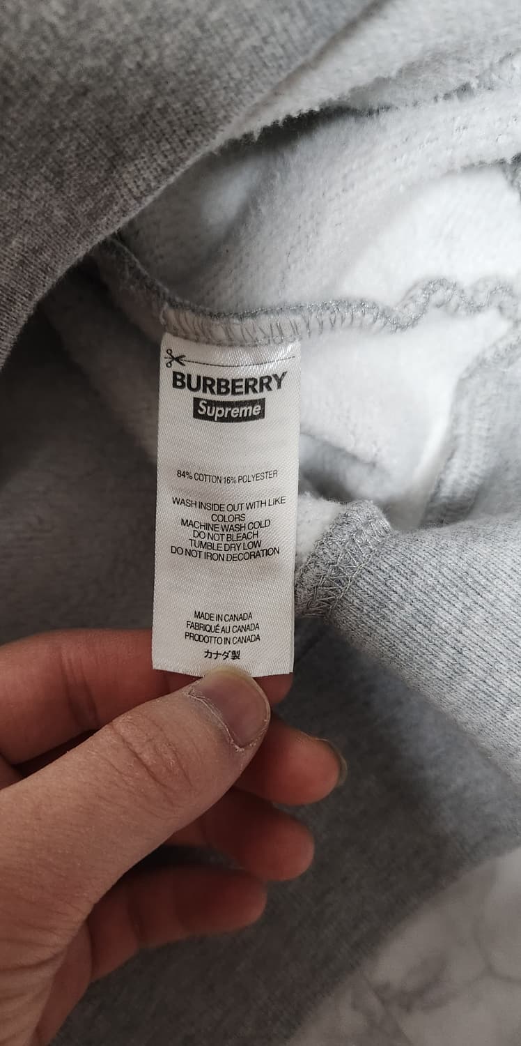 슈프림 X 버버리 박스 로고 후드 헤더 그레이 상품이미지6