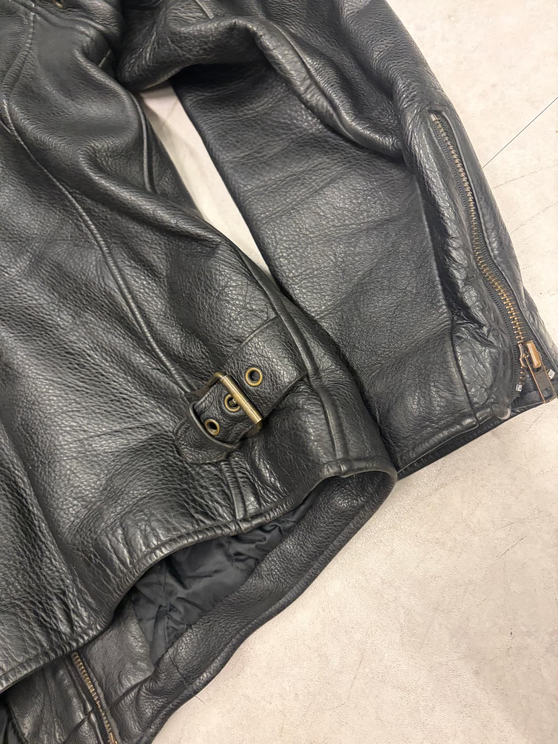 Cow leather biker jacket / 가죽 바이커 워크자켓 상품이미지8