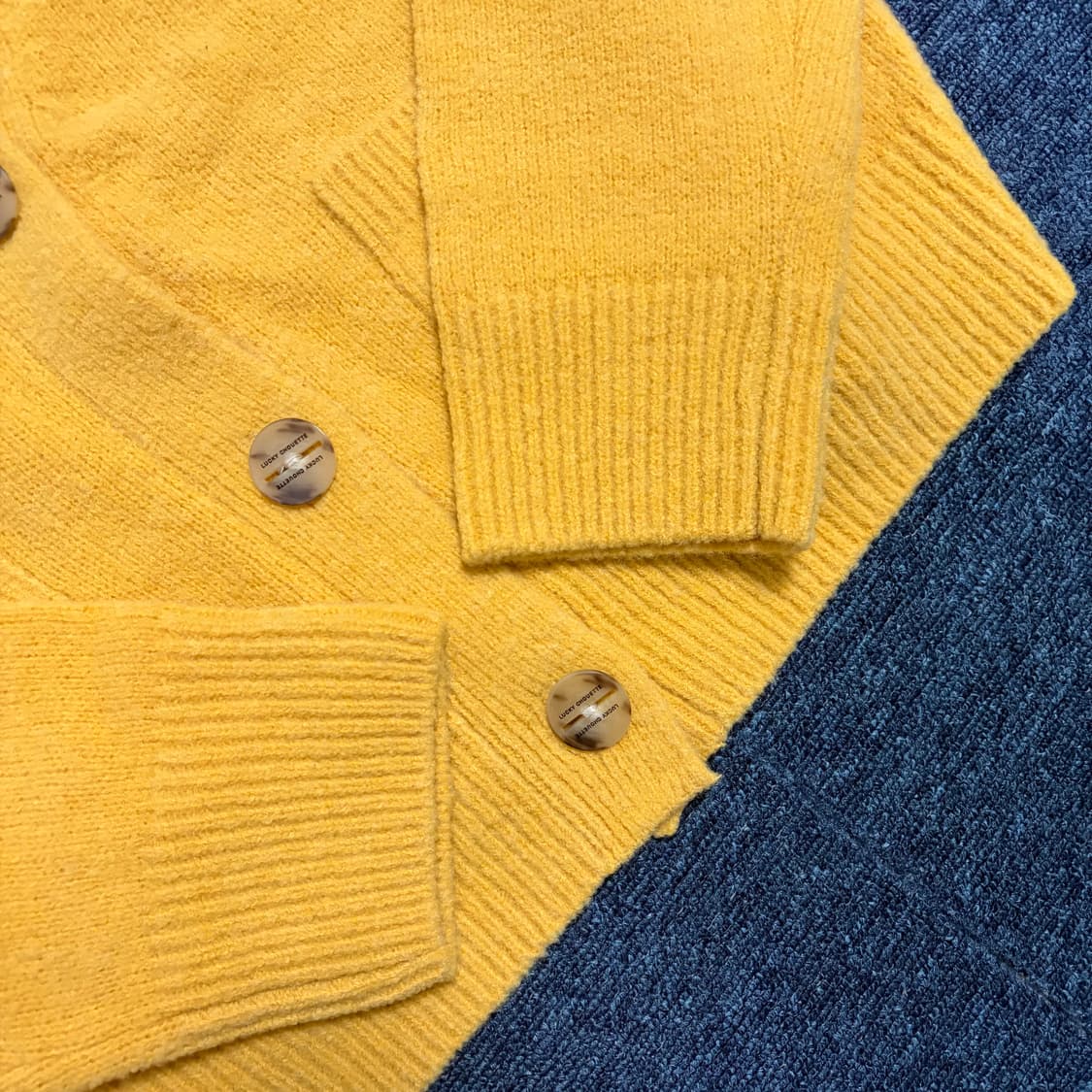 럭키 슈에뜨 옐로우 크롭 가디건 상품이미지2