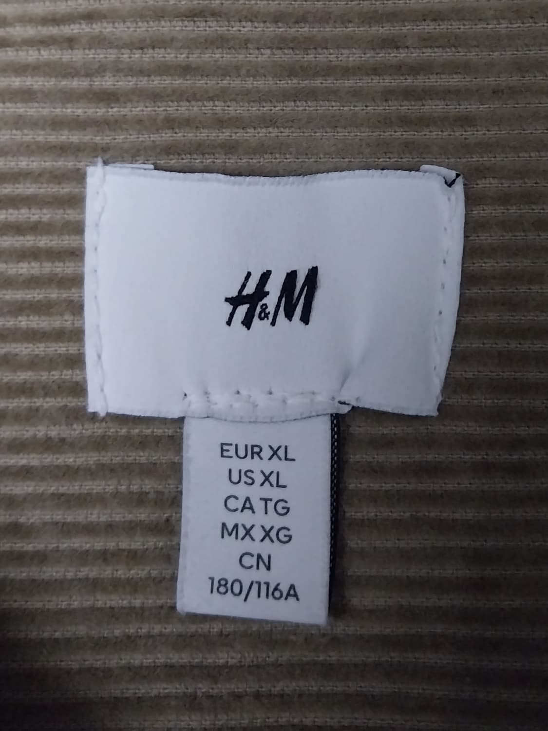 H&M 코듀로이 집업 셔츠 자켓 XL 상품이미지4