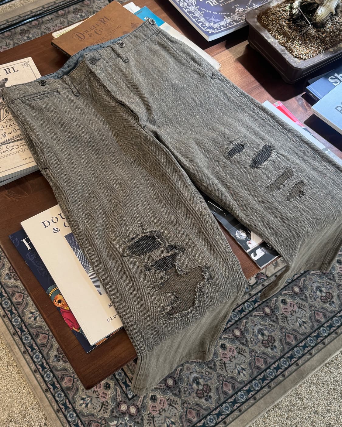 RRL 디스트레스 해링본 트윌 필드 팬츠 상품이미지1