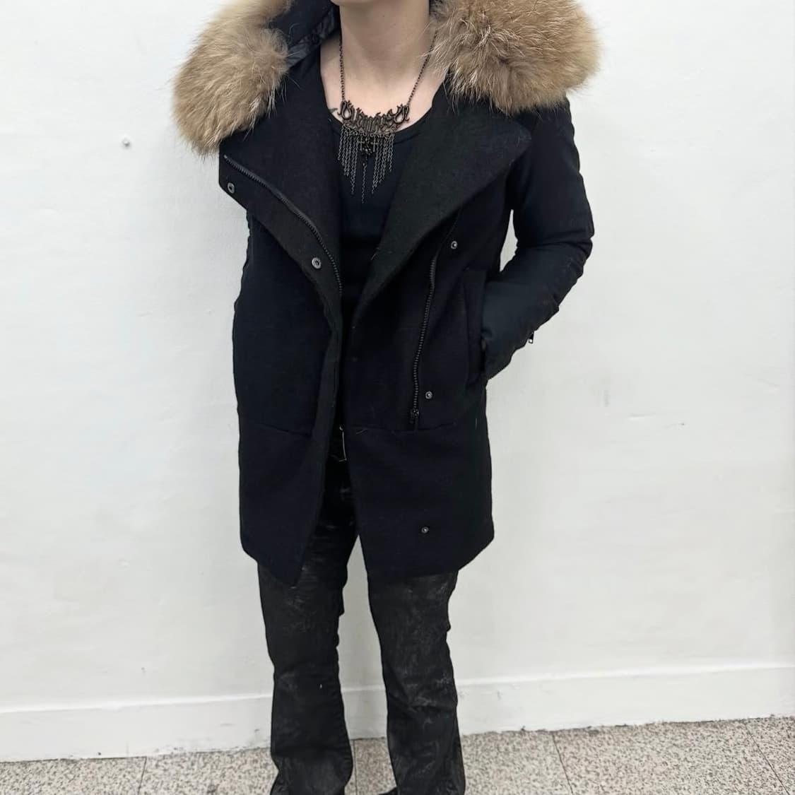Asymmetry fur jacket 상품이미지3