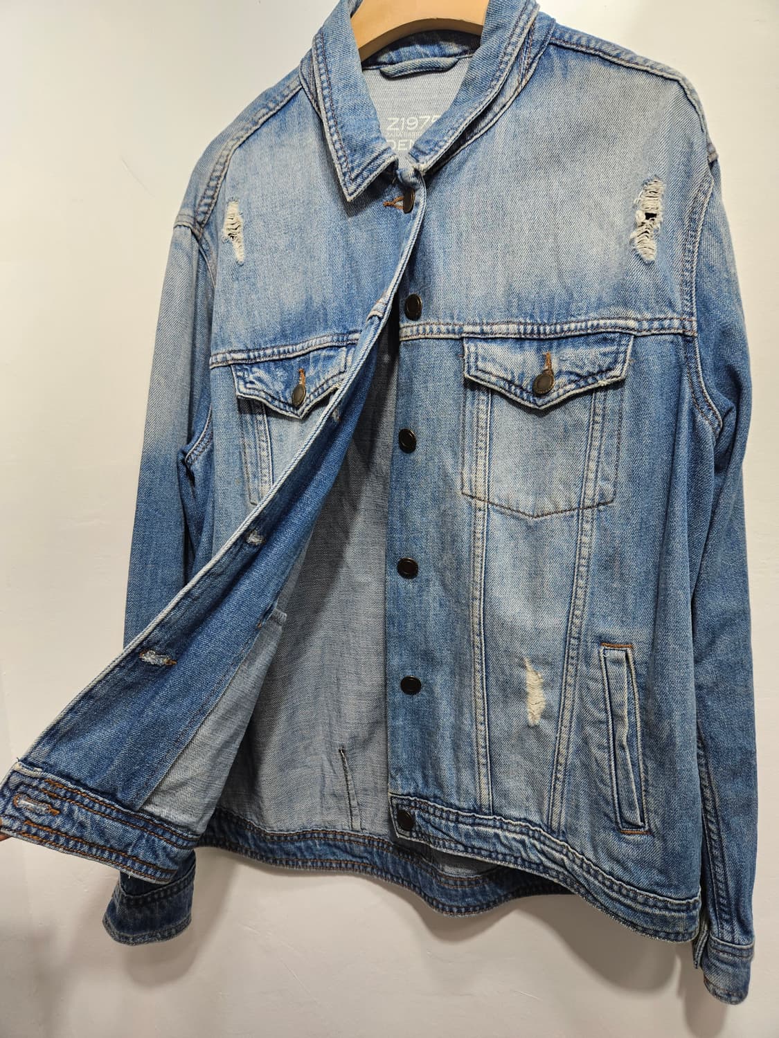 자라(ZARA) 데미지 워싱 청자켓  상품이미지8