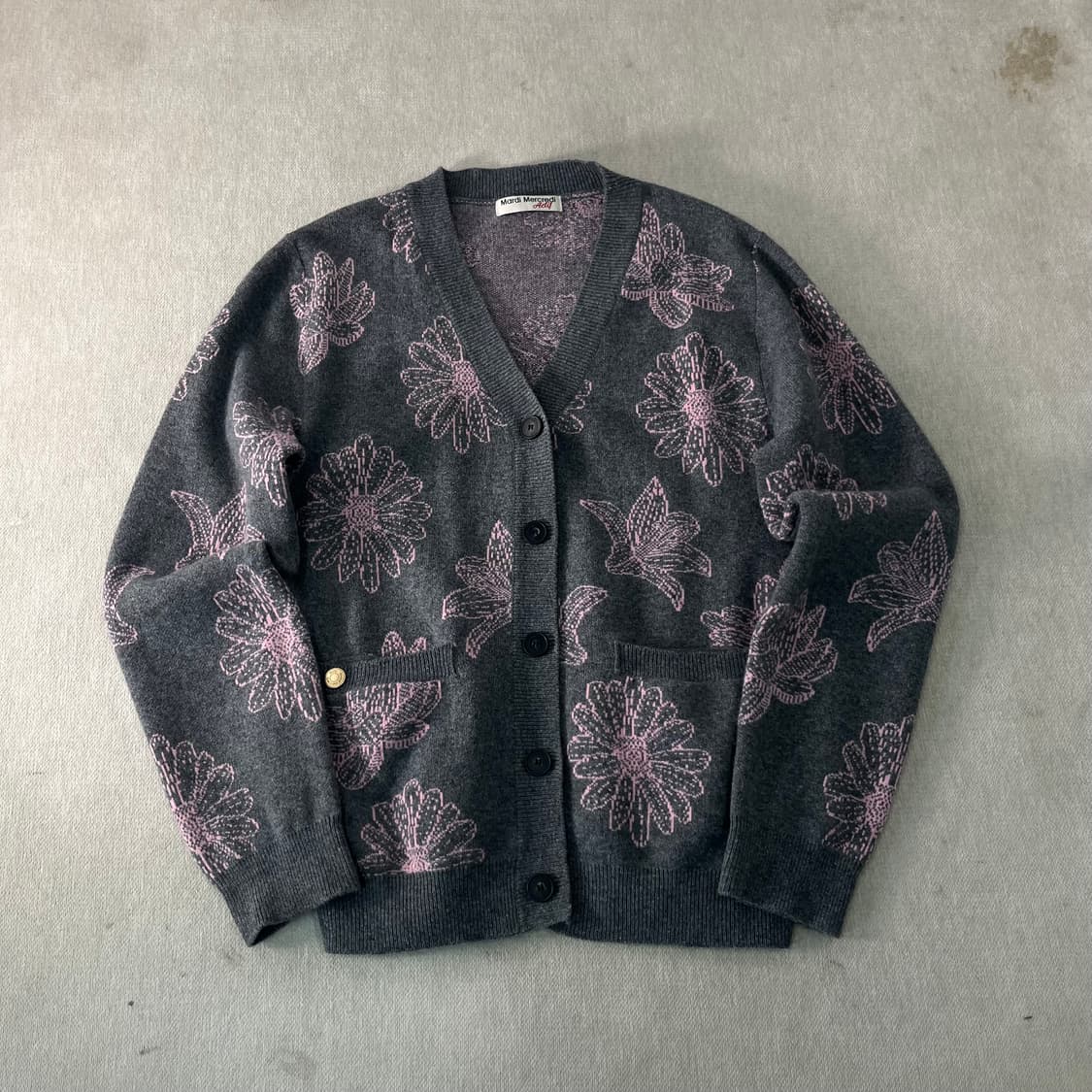 W 100 마르디 메크르디 플라워 패턴 가디건 상품이미지1