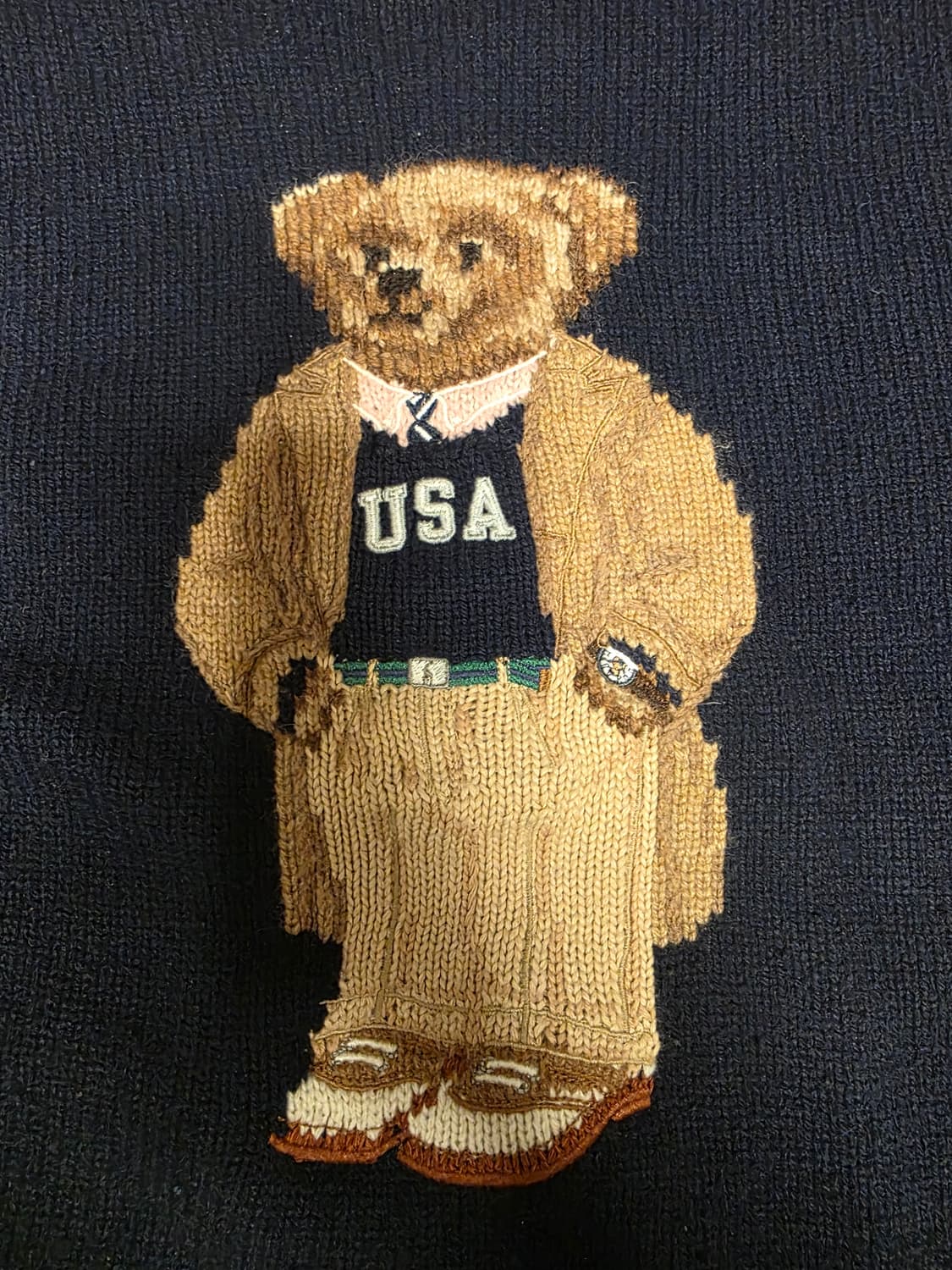 폴로 랄프로렌 베어 캐시미어 니트 XL 네이비 POLO 상품이미지2