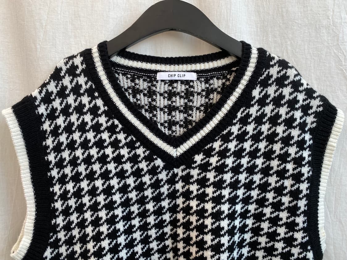 CHIP CLIP 하운드투스 니트 베스트(M) 상품이미지2