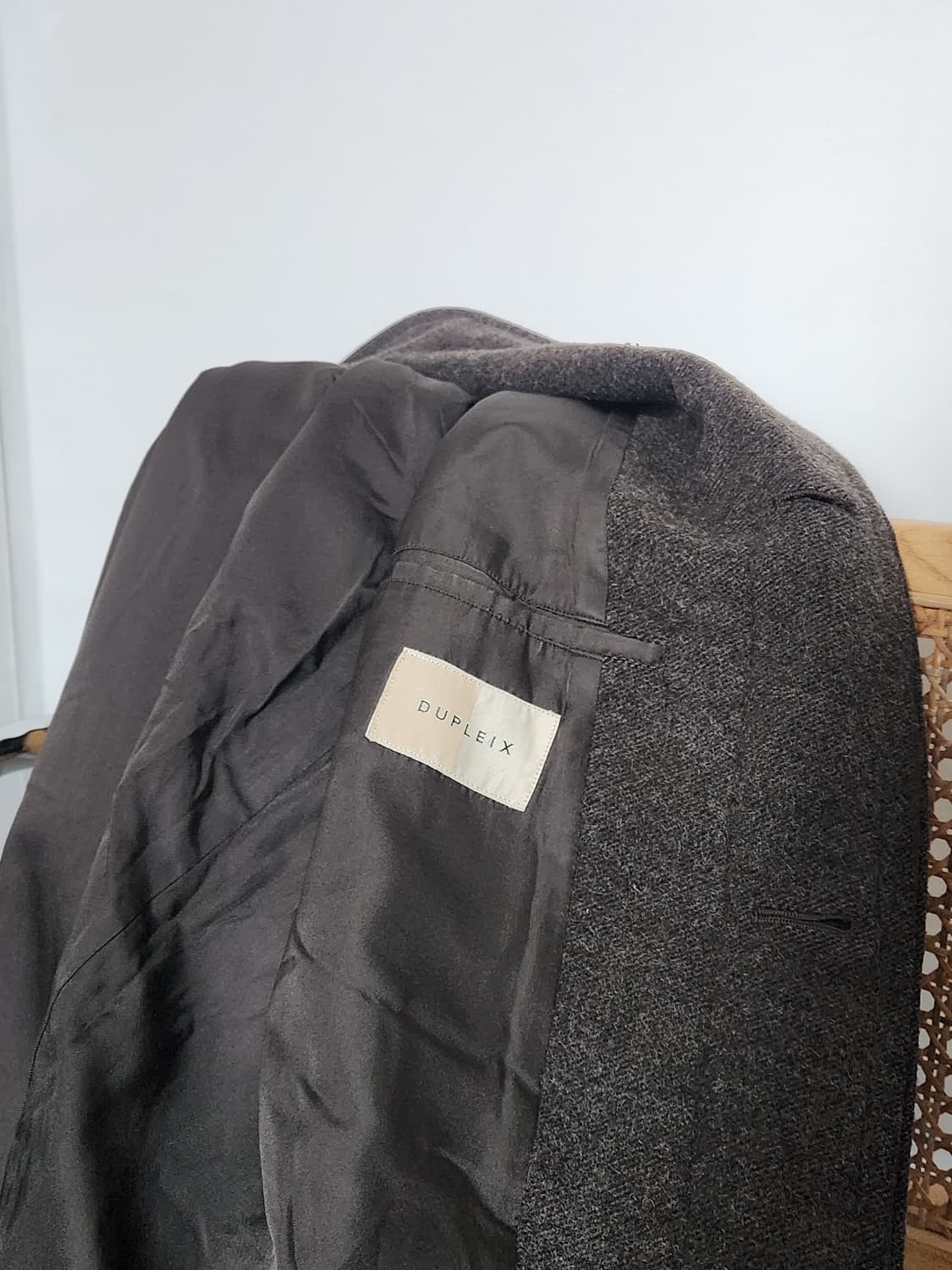 90s 맨즈비기 듀플레익스 브라운 울 발마칸 코트 상품이미지8