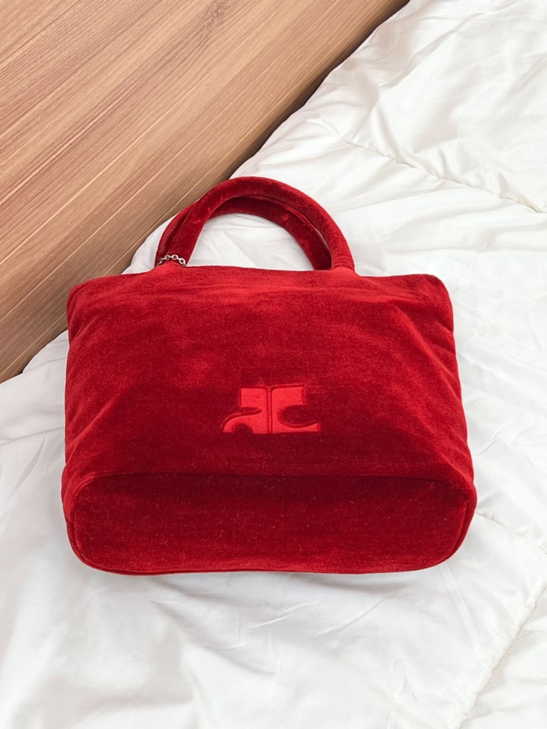 courreges / 꾸레쥬 레드 벨벳 토트백 상품이미지7