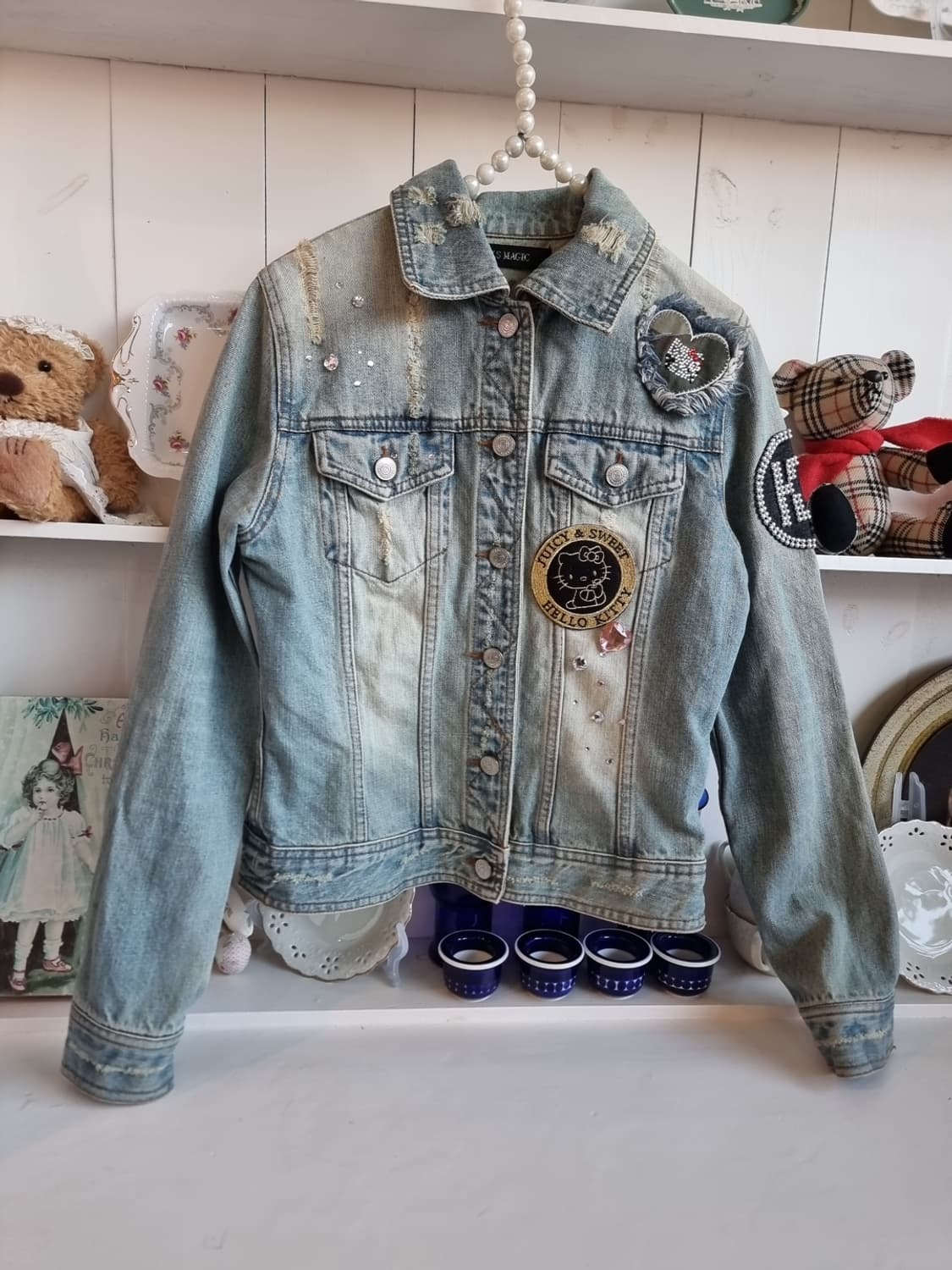 걸즈매직 헬로키티 한정 콜라보 빈티지 데님자켓 상품이미지1