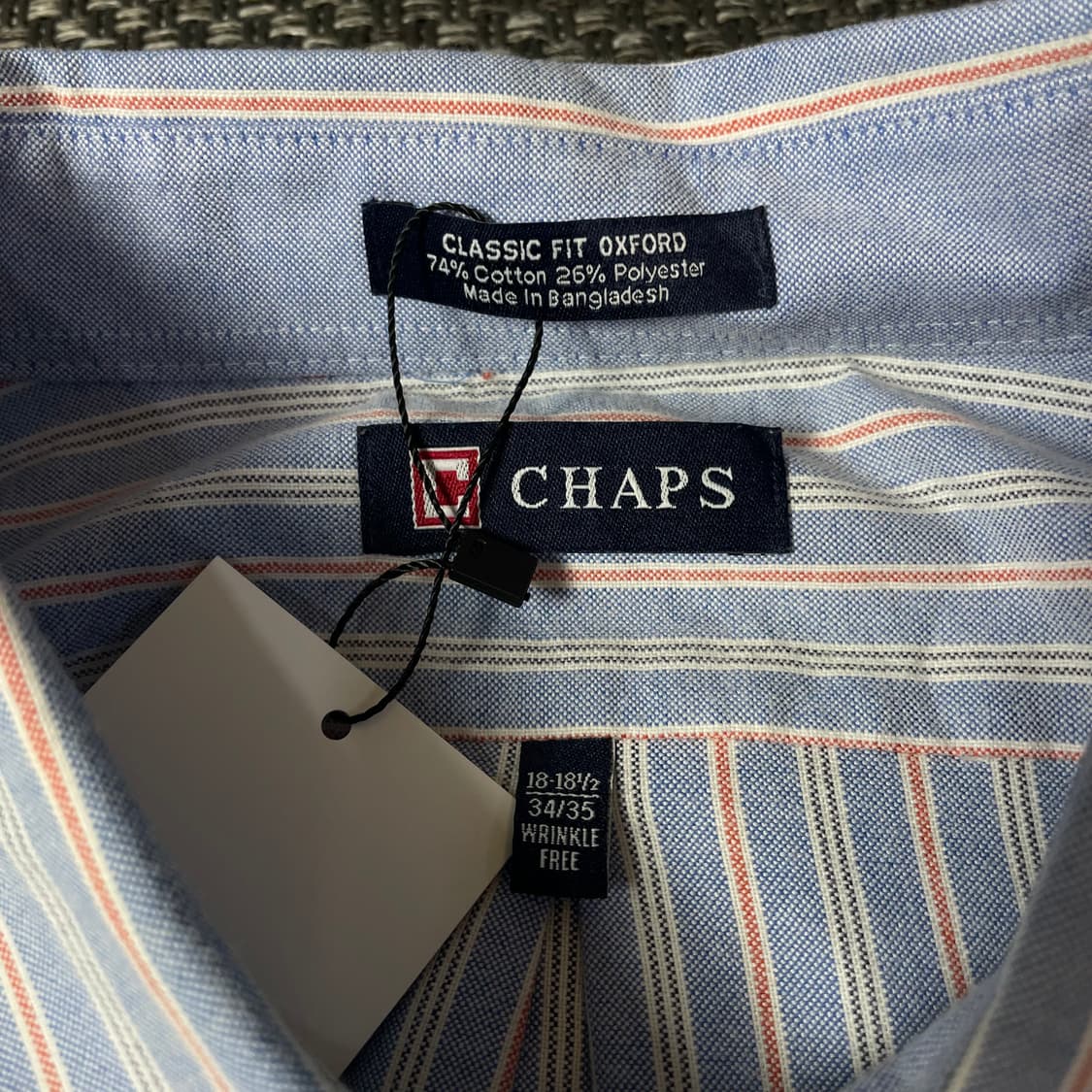 챕스 스카이블루 오렌지 스트라이프 긴팔 셔츠 상품이미지4