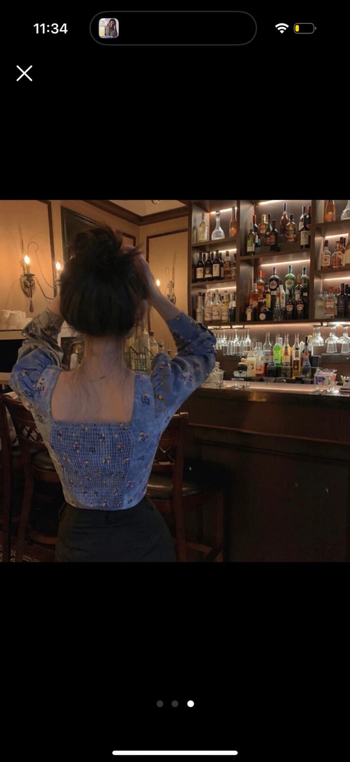 블루 플라워 블라우스 상품이미지2