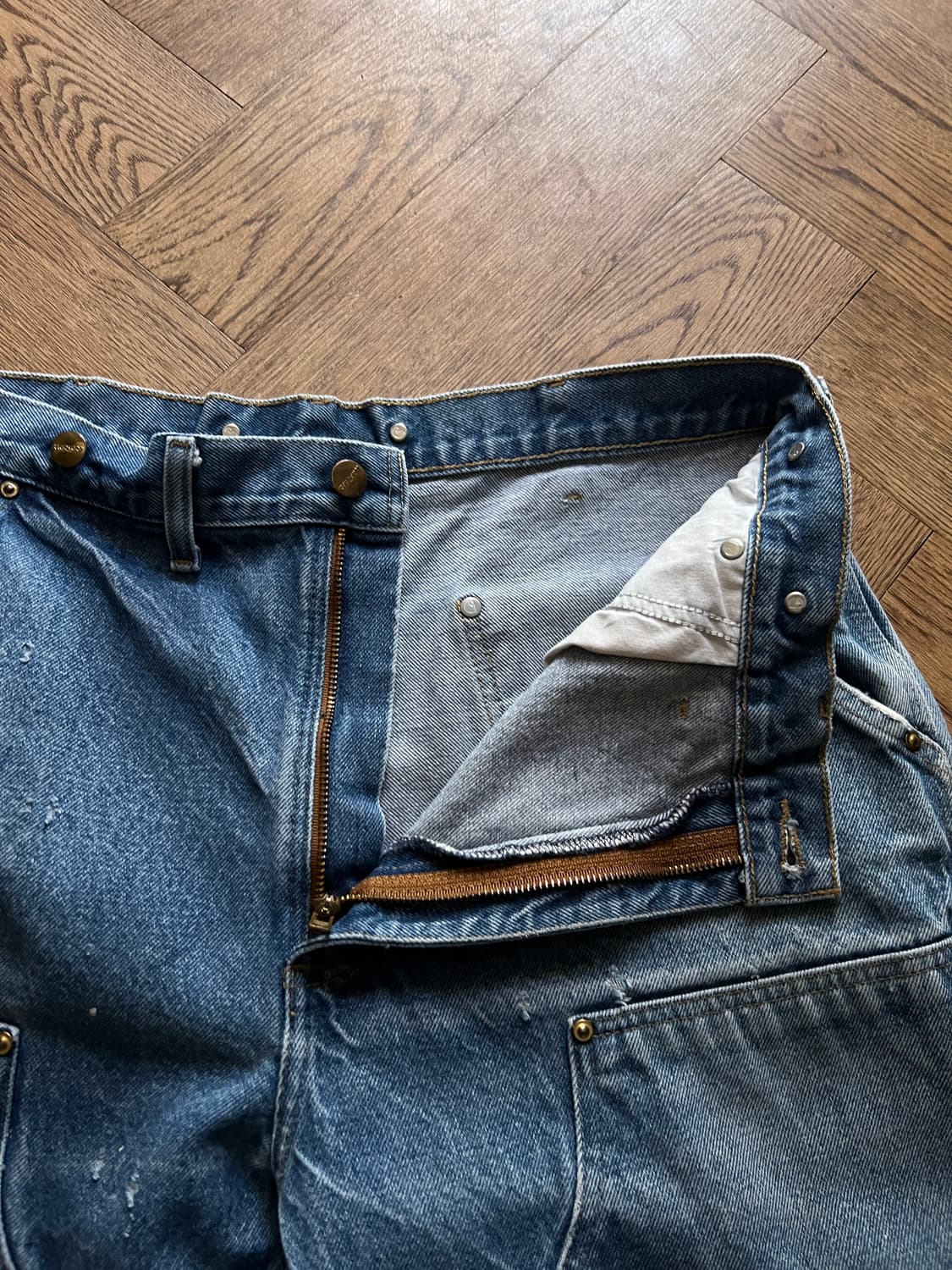 [36]칼하트 USA 빈티지 페이딩 더블니 워크 데님 팬츠 상품이미지3