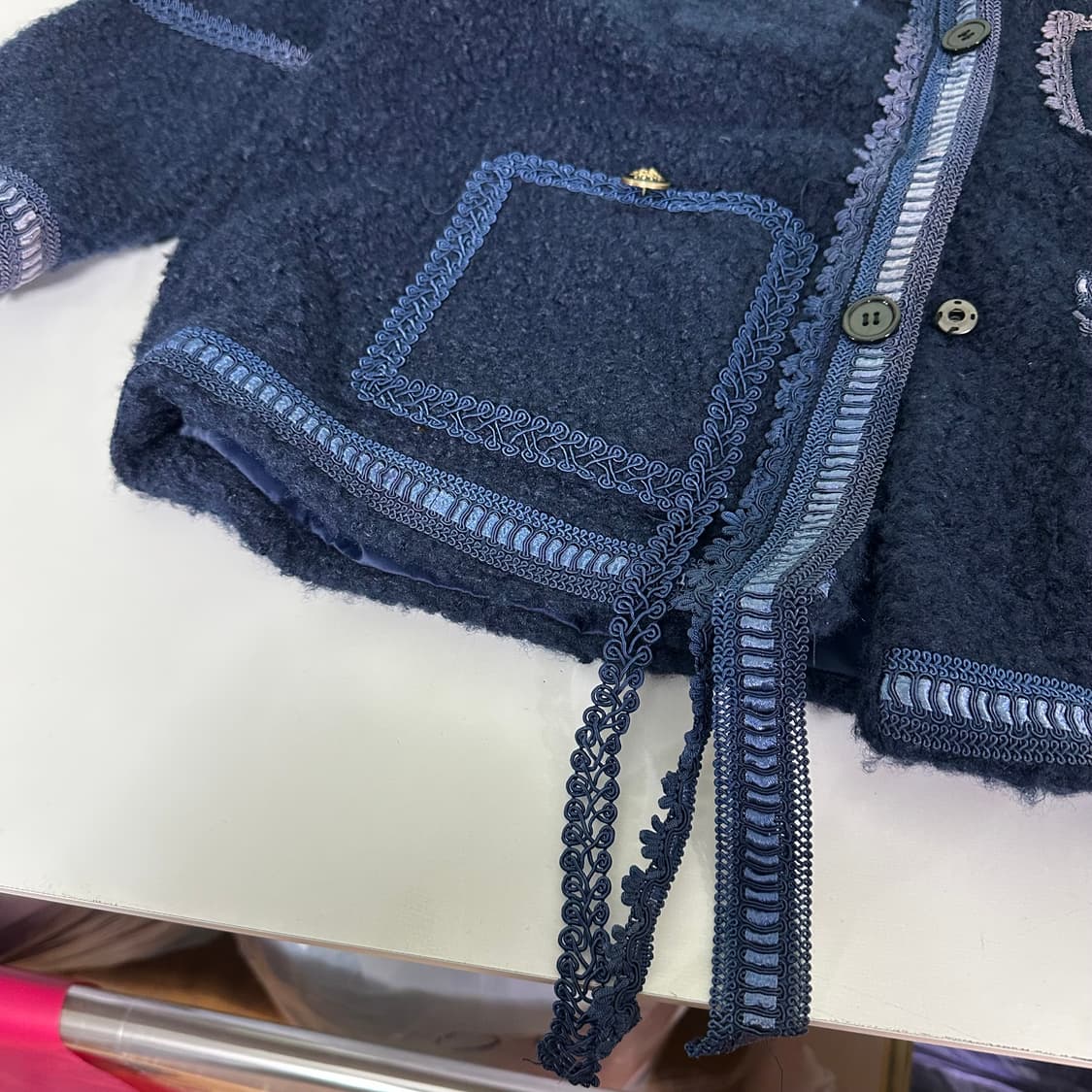 우먼FREE VTG 다크네이비 부클 트위드자켓 상품이미지3