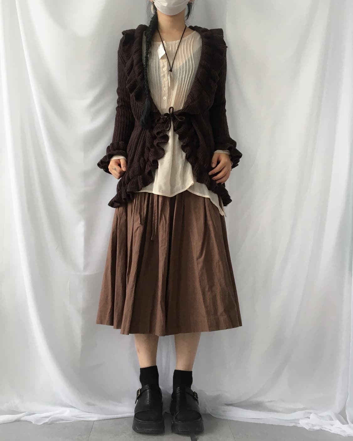 Ruffle point knit cardigan 상품이미지10