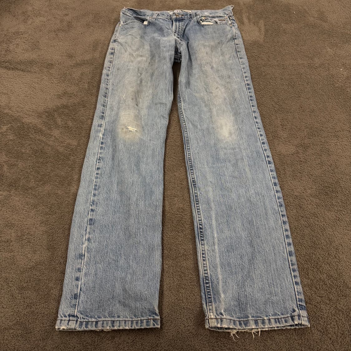 [ 정품/34X34 ] 할리데이비슨 빈티지 가죽 패치 로고 데님 청바지 상품이미지2