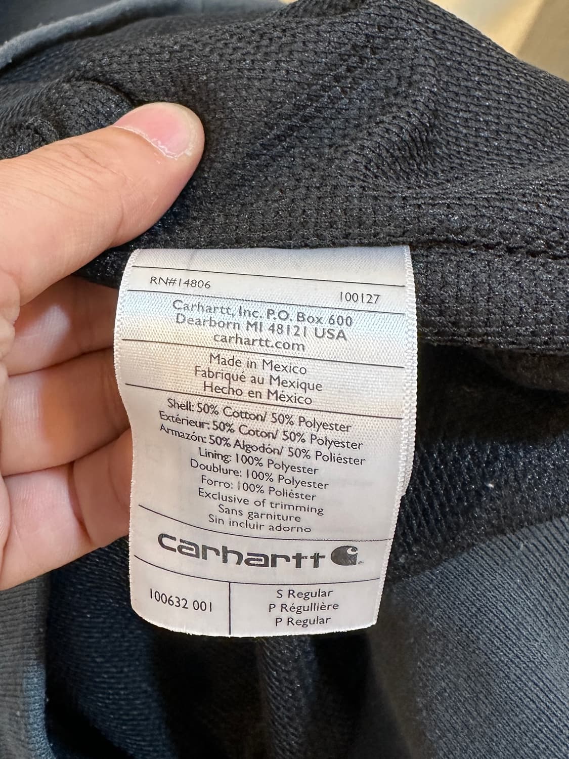 칼하트 레인디펜더 써멀 방수 후드집업 다크 그레이 S 상품이미지5