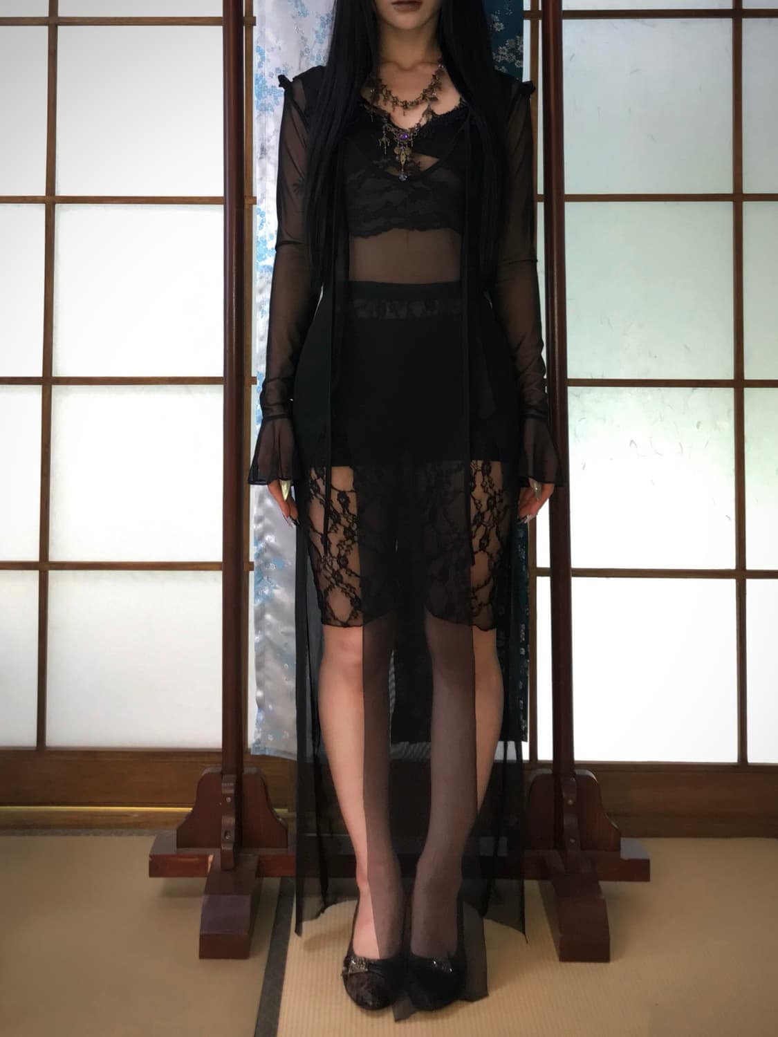 Art Nouveau Pumps ( black / green ) 상품이미지7