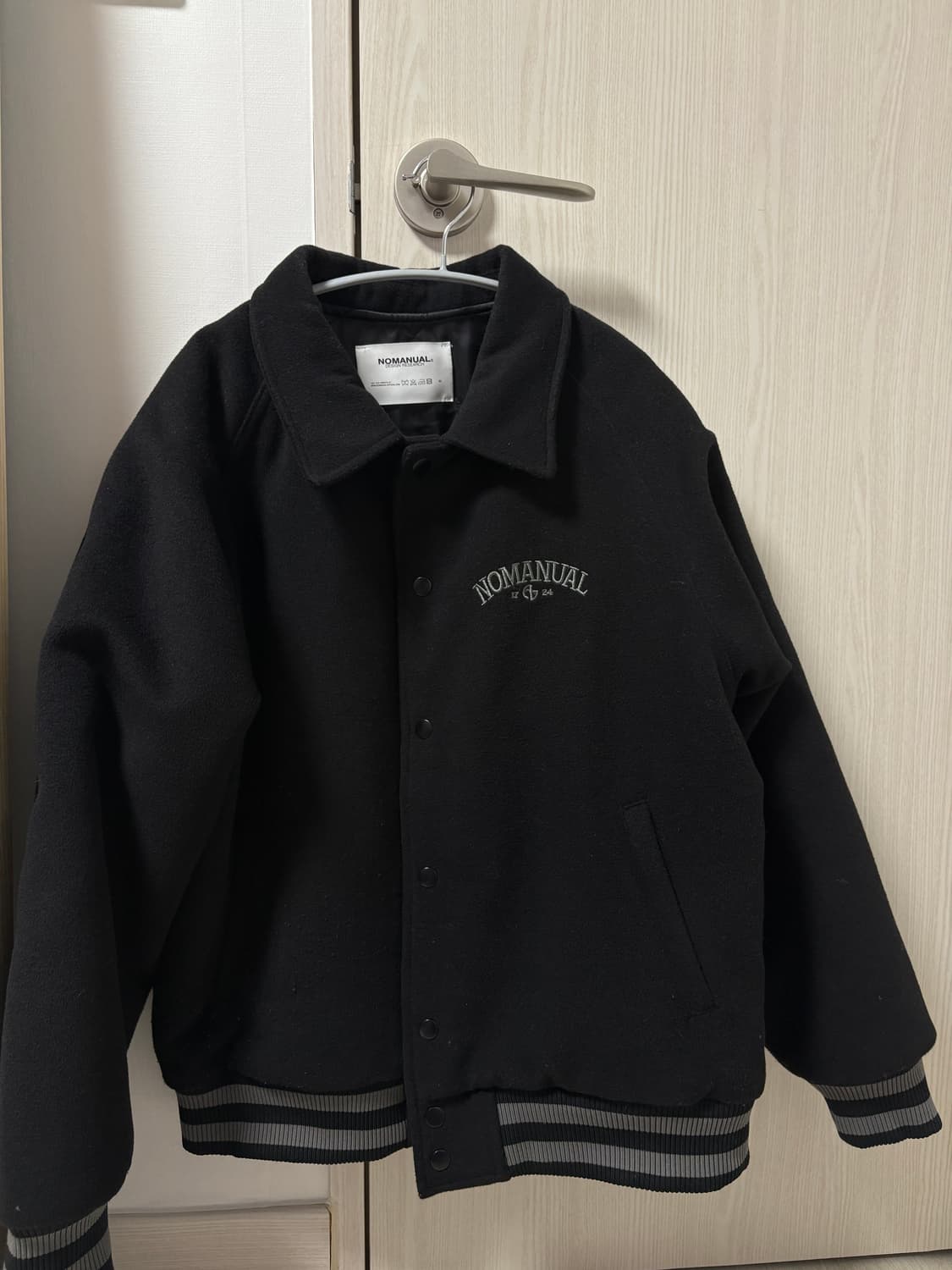 노매뉴얼 W.S 바시티 자켓 블랙 M 상품이미지3