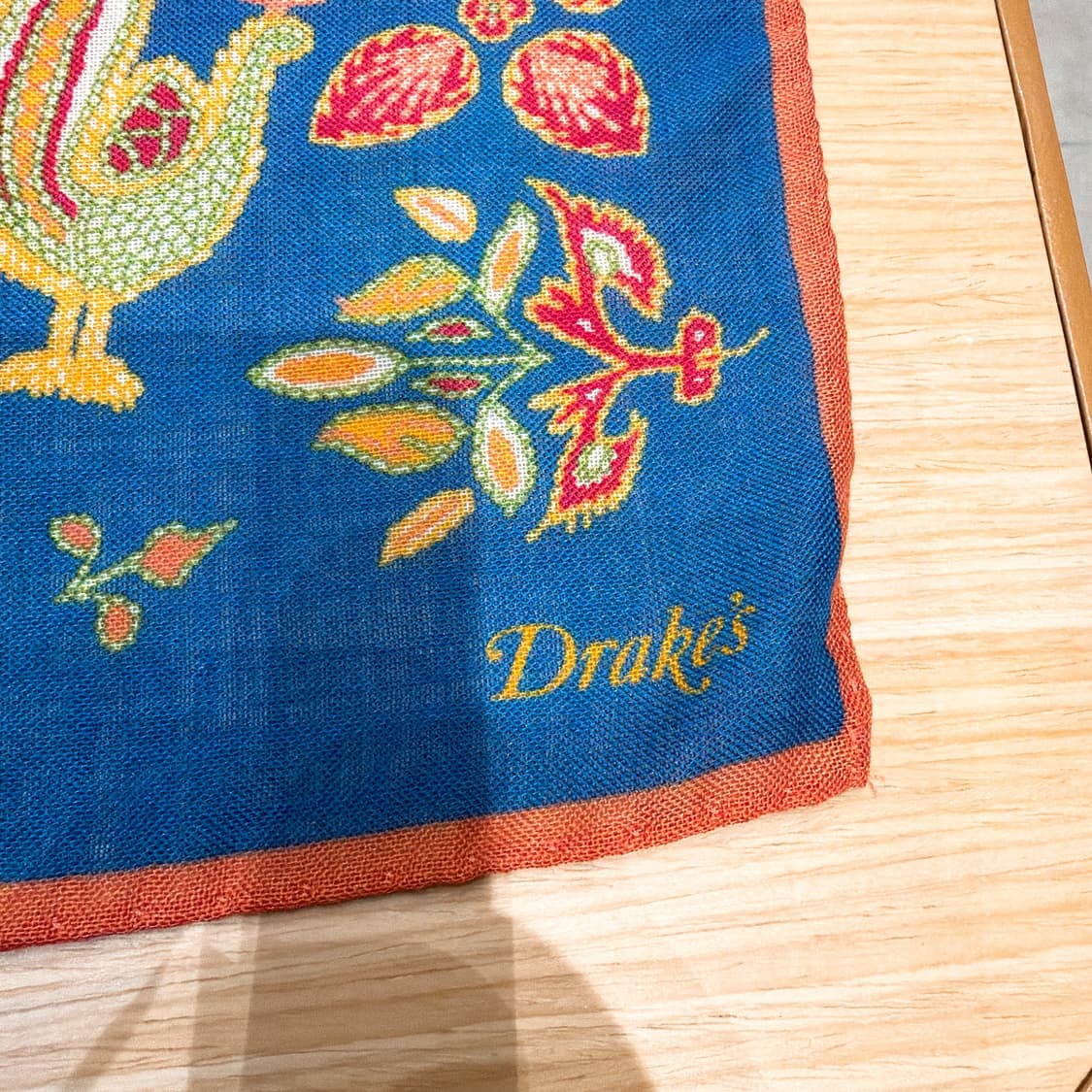 (정품/새상품) 드레익스 체인 스티치 피콕 울 실크 포켓스퀘어 상품이미지3