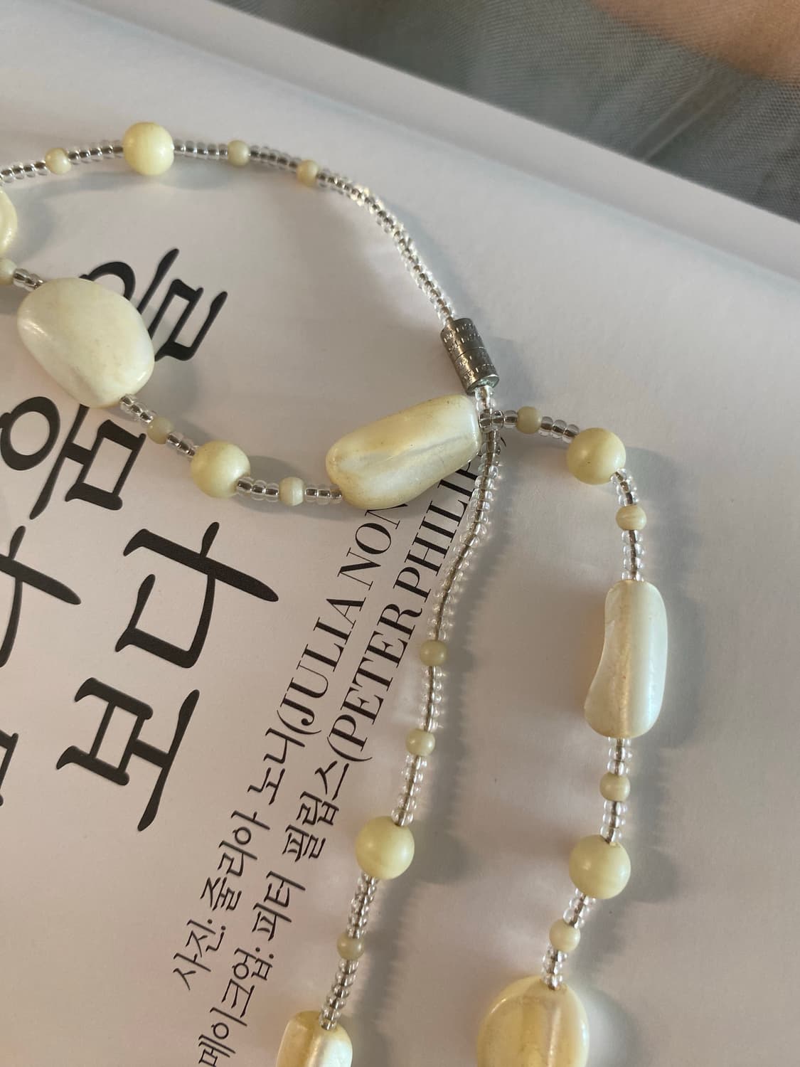 천연 자개 목걸이 비즈 빈티지 상품이미지6