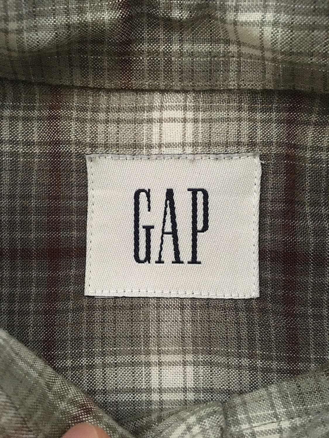 90s khaki brown Ombre check Rayon shirts 상품이미지2