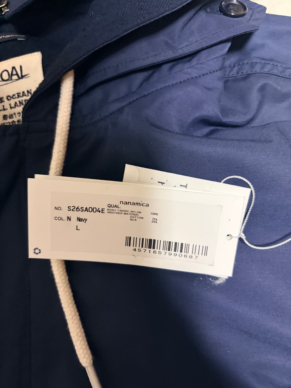 나나미카 26SS 네이비 나일론 트윌 후드 집업 자켓 상품이미지5