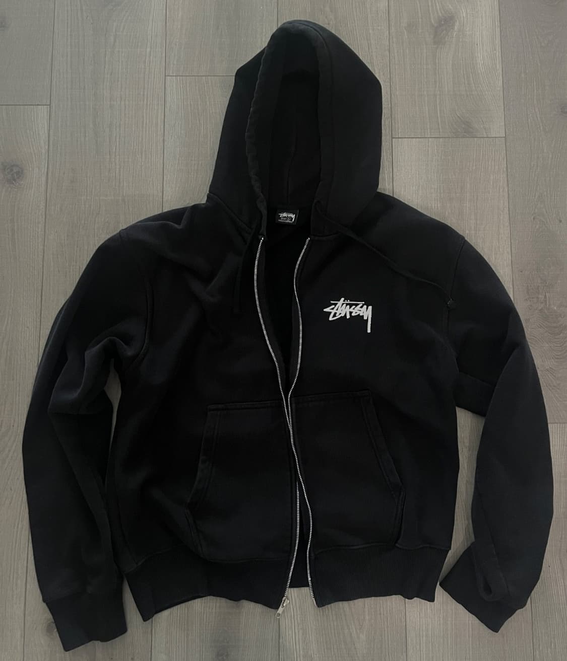 23SS 스투시 사라 후드집업 워시드 블랙 상품이미지2