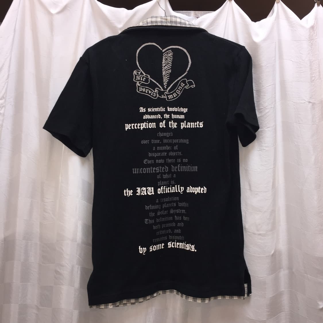 JPN Vintage 갸루 펑크 레터링 체크 PK 카라티 상품이미지3