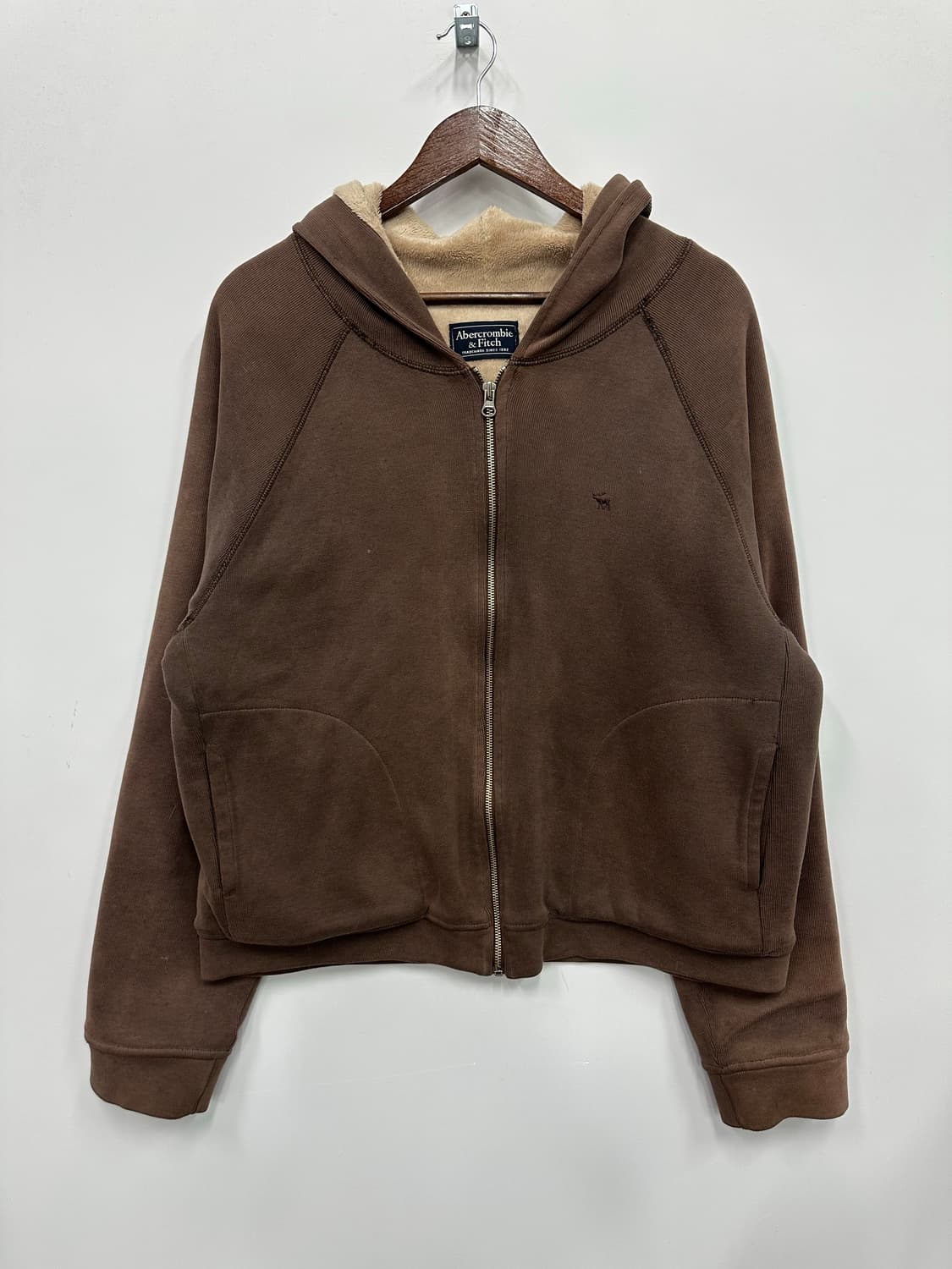아베크롬비 브라운 털후드집업 상품이미지1