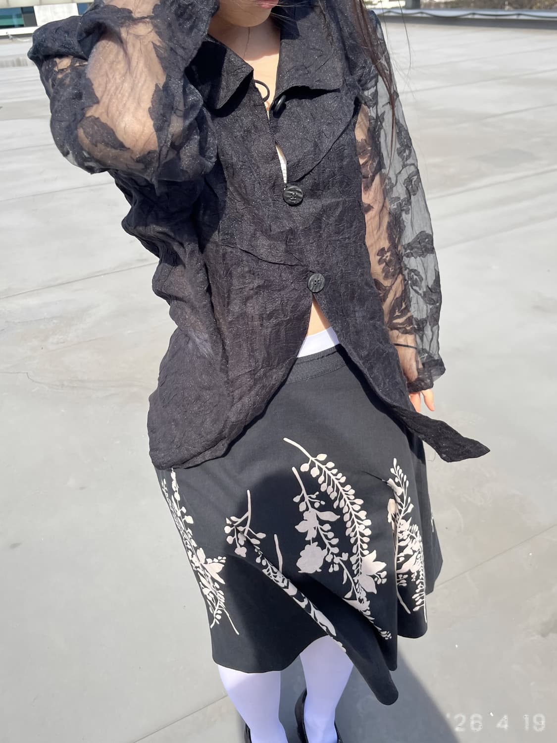 Lace Sleeve Blouse 레이스슬리브 블라우스 상품이미지1