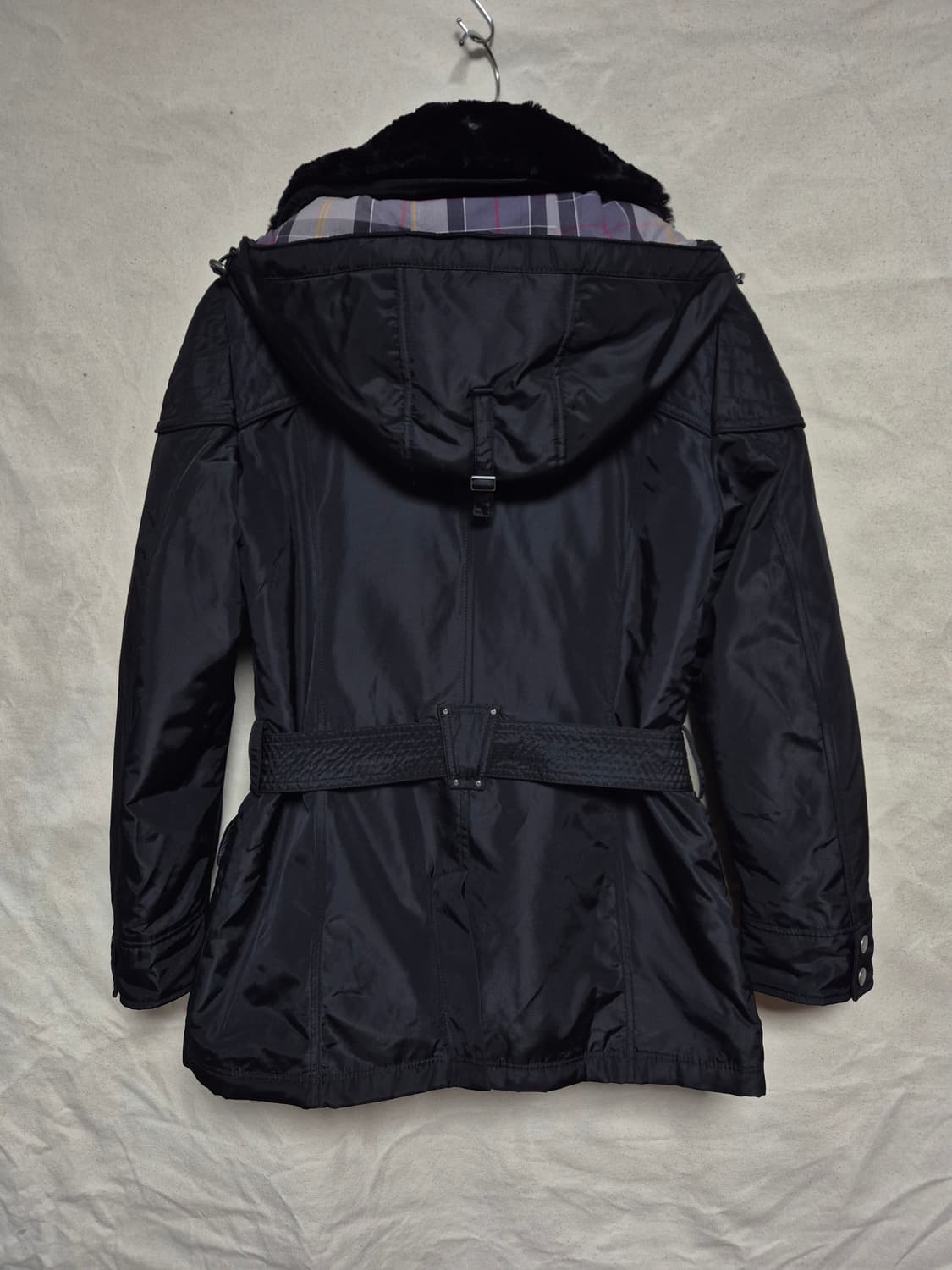 바버 여성 벨티드 퍼 자켓 상품이미지5