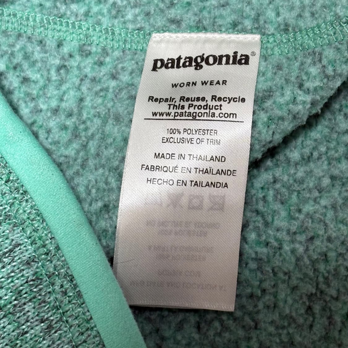 XS 파타고니아 여성용 민트 반집업 플리스 상품이미지5