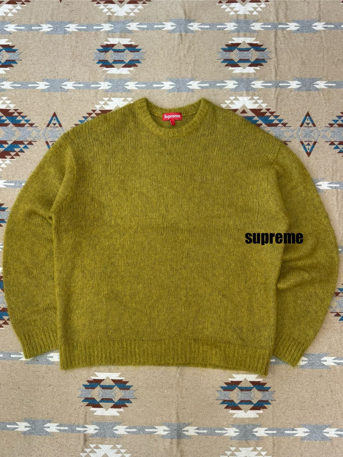 [L] 슈프림 모헤어 스웨터 에시드 그린 - 22FW 상품이미지1