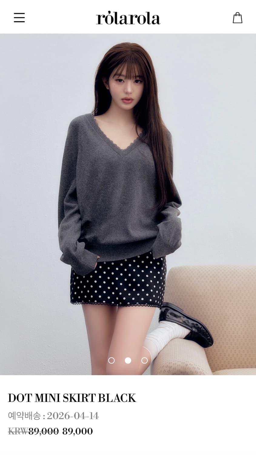 로라로라 치마 DOT MINI SKIRT BLACK M 상품이미지2
