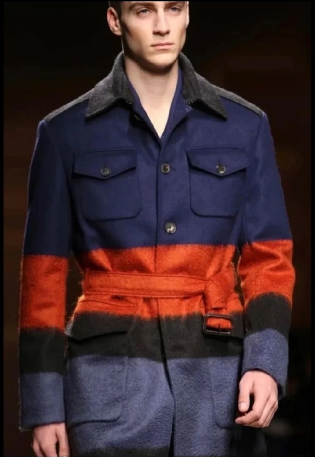 명품 페라가모 컬러블록 모헤어코트(105/럭셔리) 상품이미지1