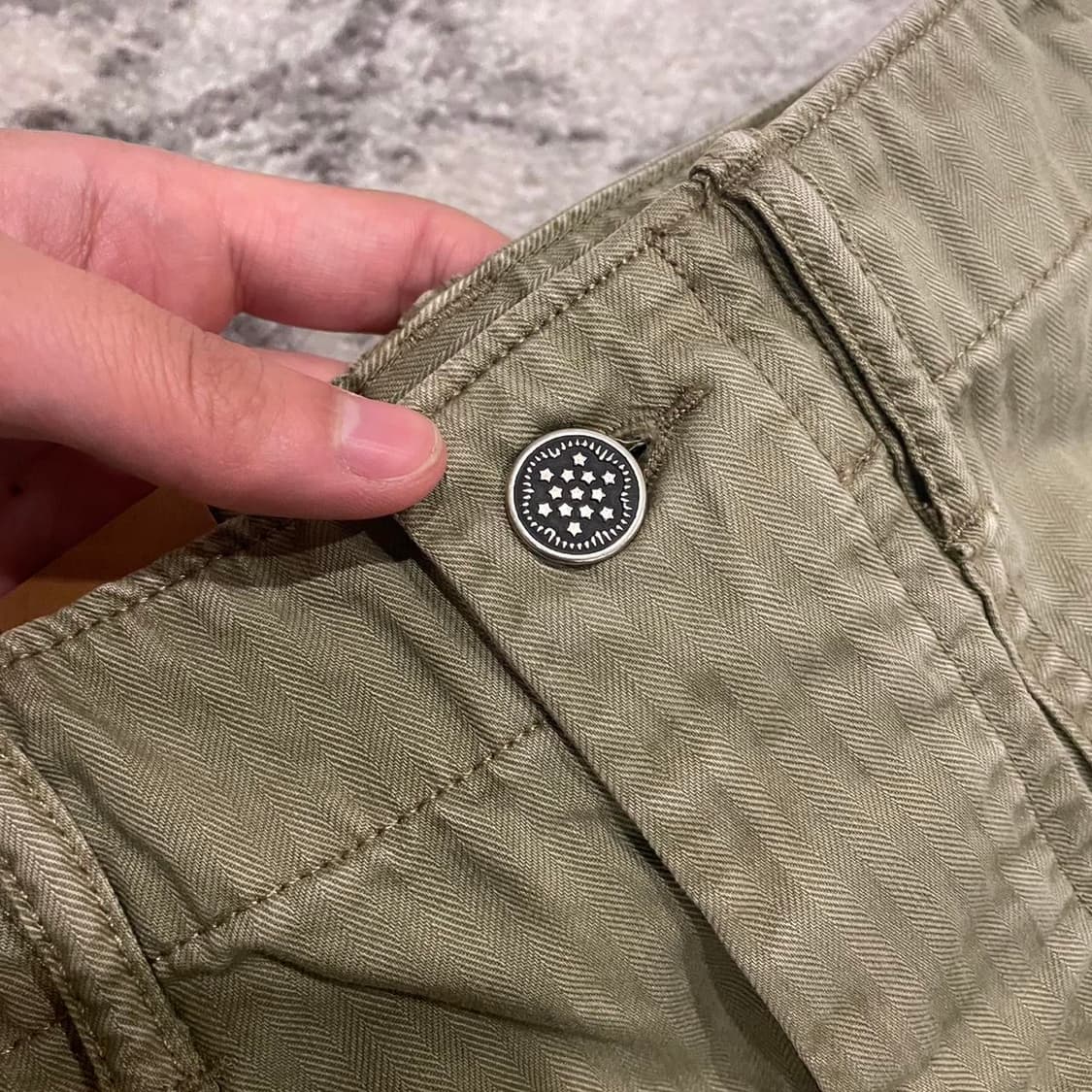 31/32 RRL 올리브 헤링본 퍼티그 팬츠 상품이미지2