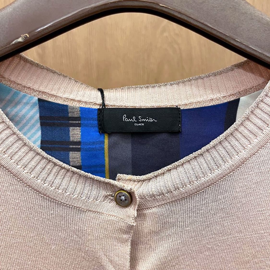 폴스미스 반팔 가디건 라운드넥 버튼 클로징 리브드 커프스 디테일 핑크 상품이미지6