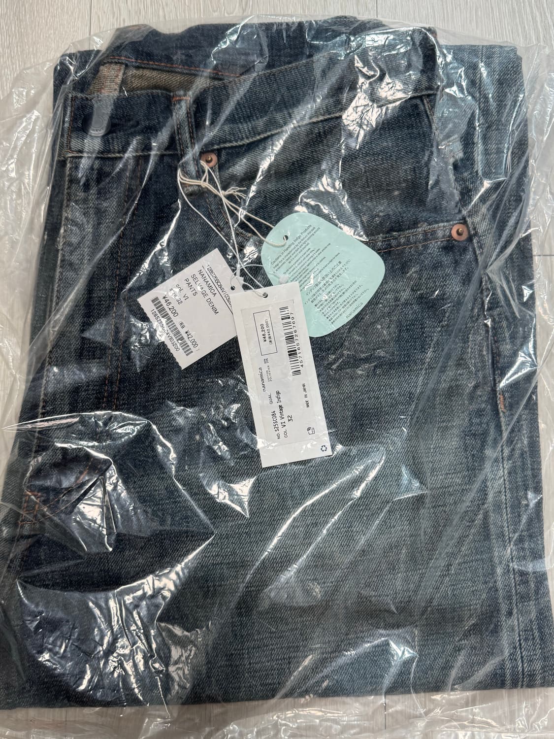 나나미카 셀비지 데님팬츠 빈티지인디고 32사이즈 상품이미지1