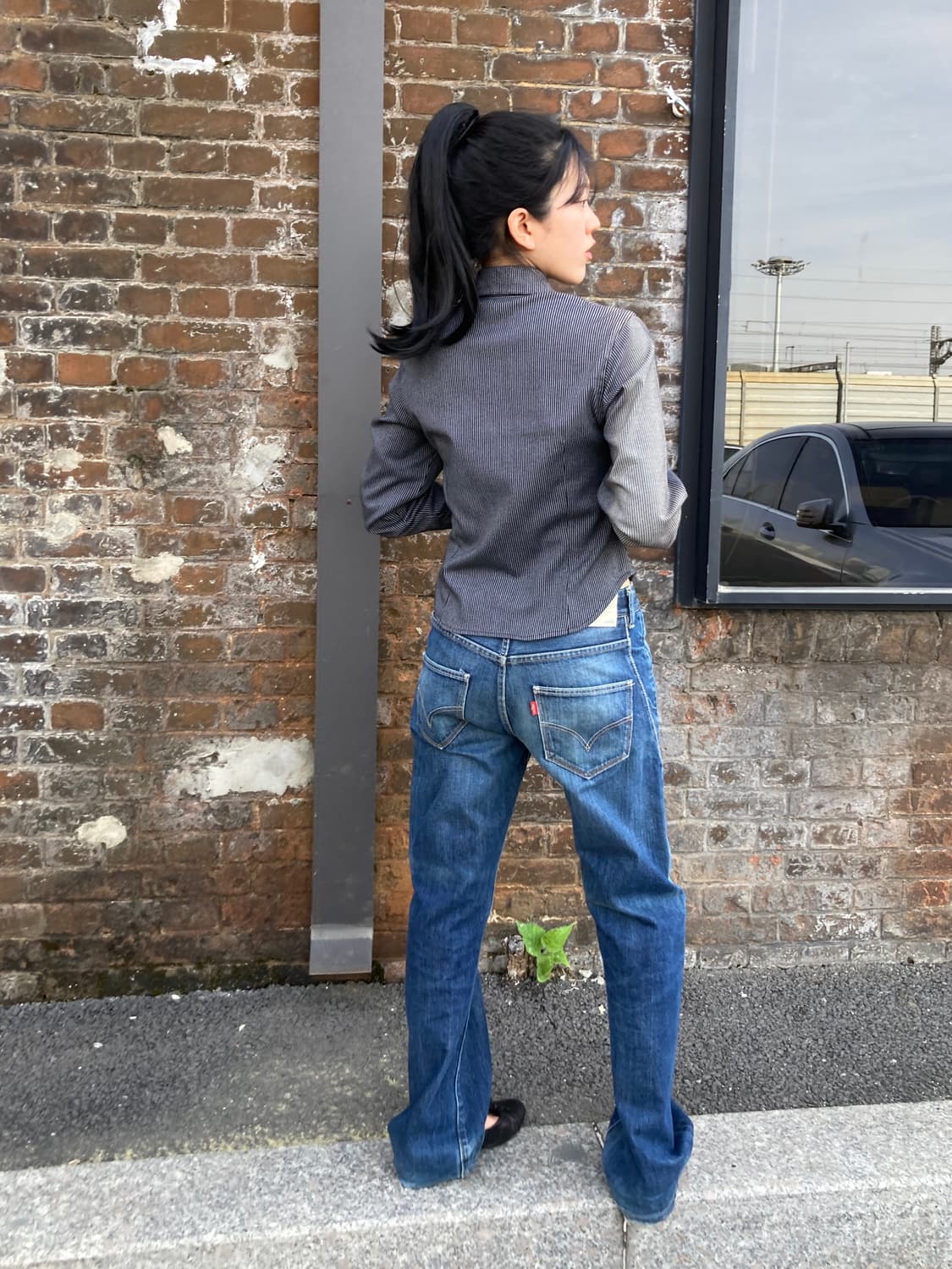 크롭 스트라이프 웨스턴 카라 셔츠 상품이미지5