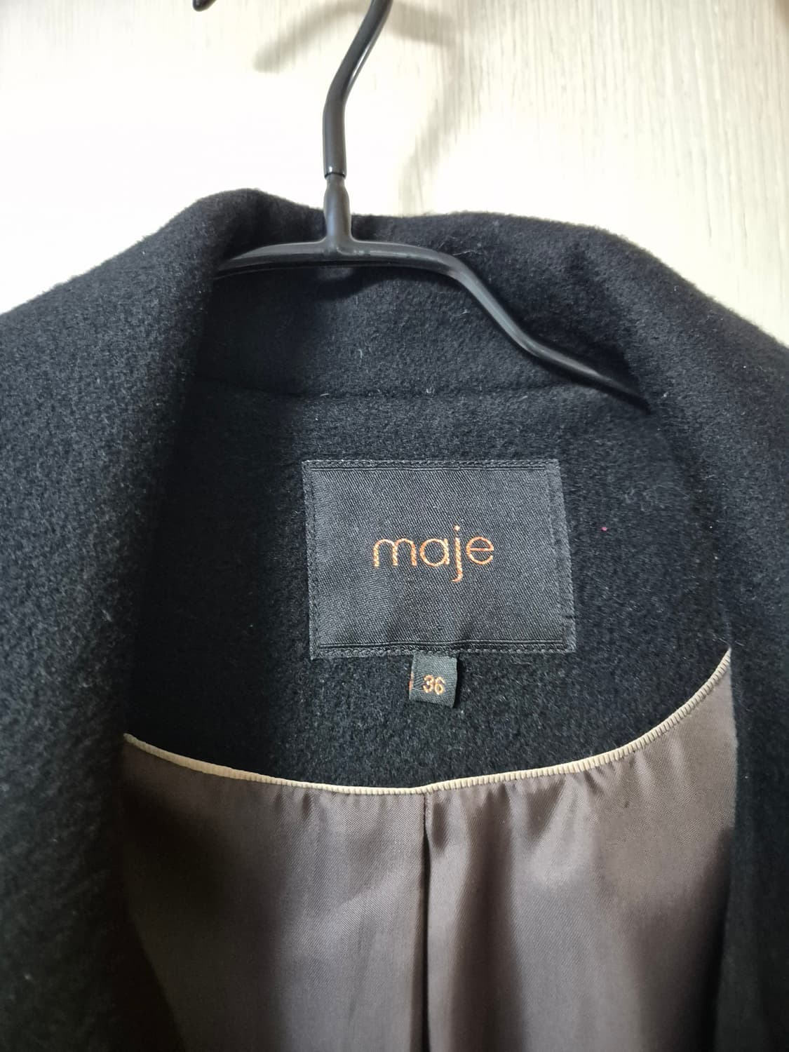 마쥬 maje 여성 울코트 블랙 36 울앙고라 상품이미지9