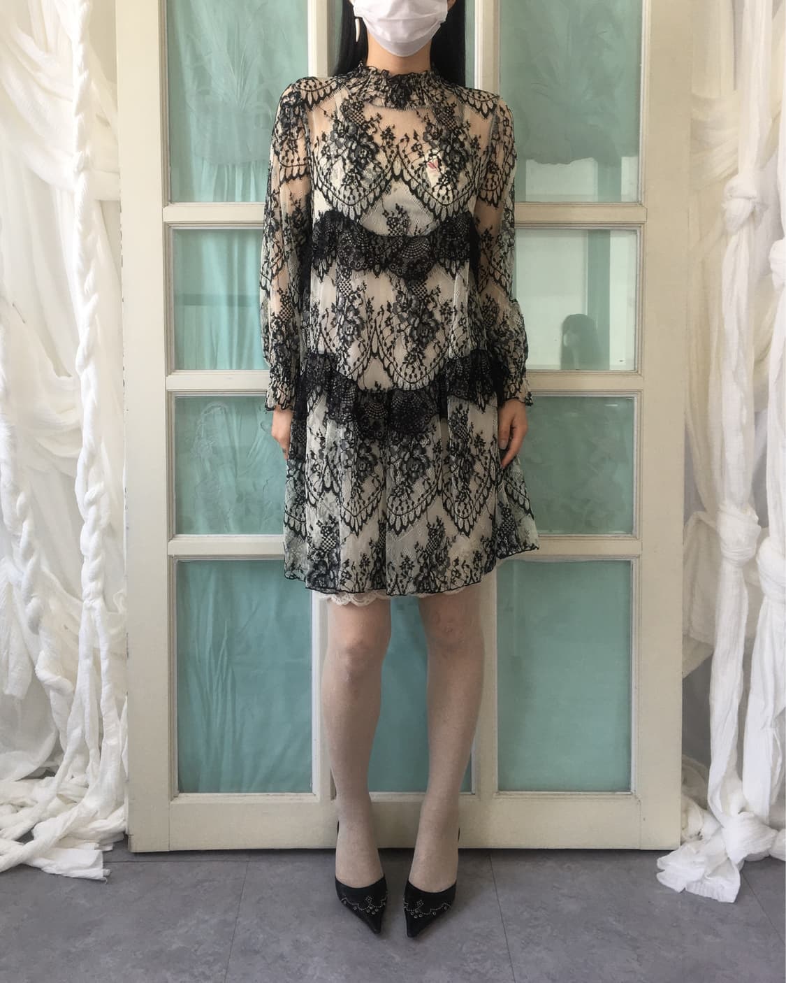 Lace see through onepiece 상품이미지1