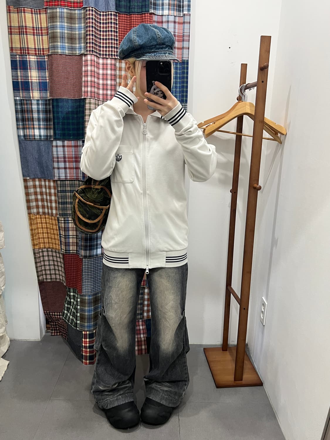 아디다스 화이트 네이비 포켓 져지 상품이미지5