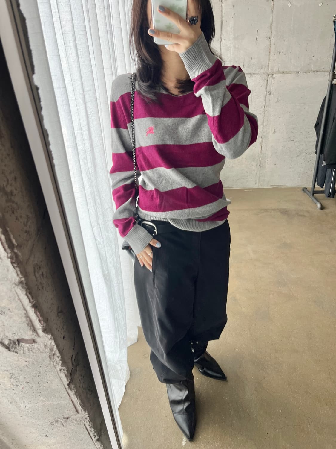 Burberry 버버리 핑크 로고 스트라이프 롱슬리브 상품이미지1