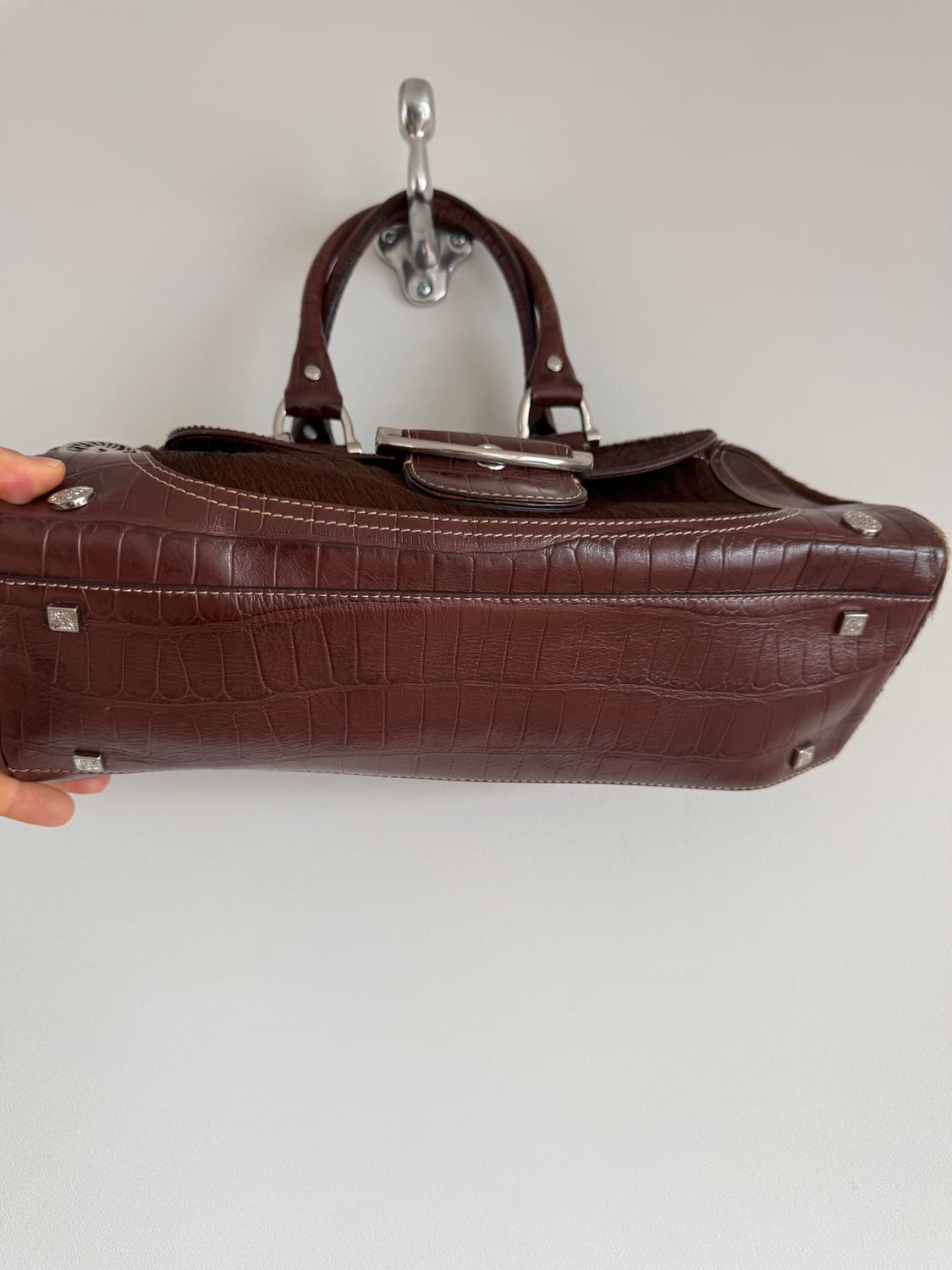 앤클라인(Anne Klein) Y2K 레더&송치 토트백 상품이미지7