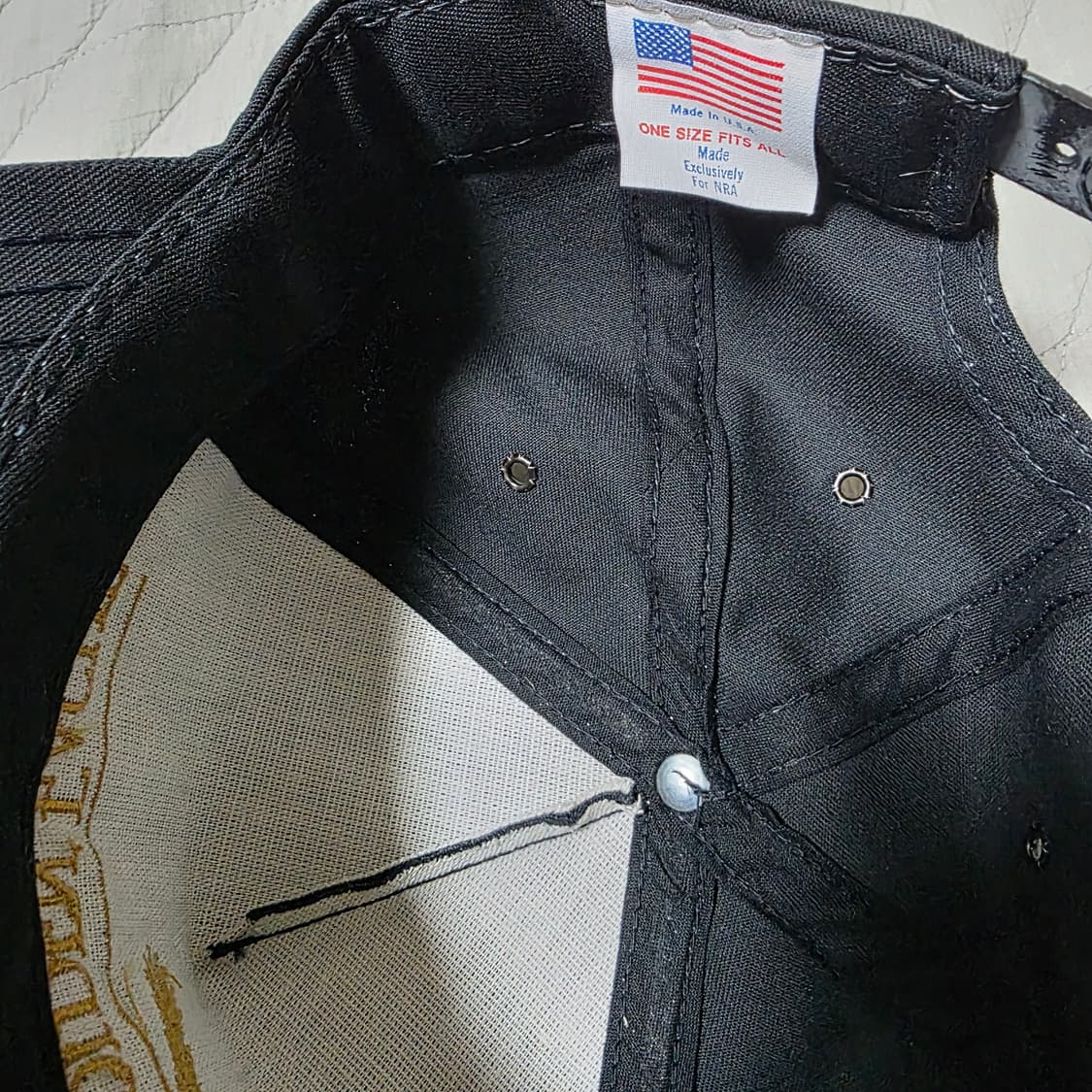 [OS] 빈티지 NRA 골든이글 베이지 5패널 블랙 캡 ver. 굿컨디션 상품이미지4